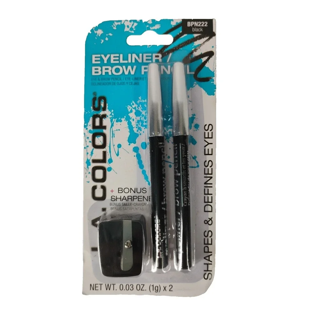 New L.A. COLOR Eyeliner & Brow Pencils‎ Black BPN222 With Sharpener